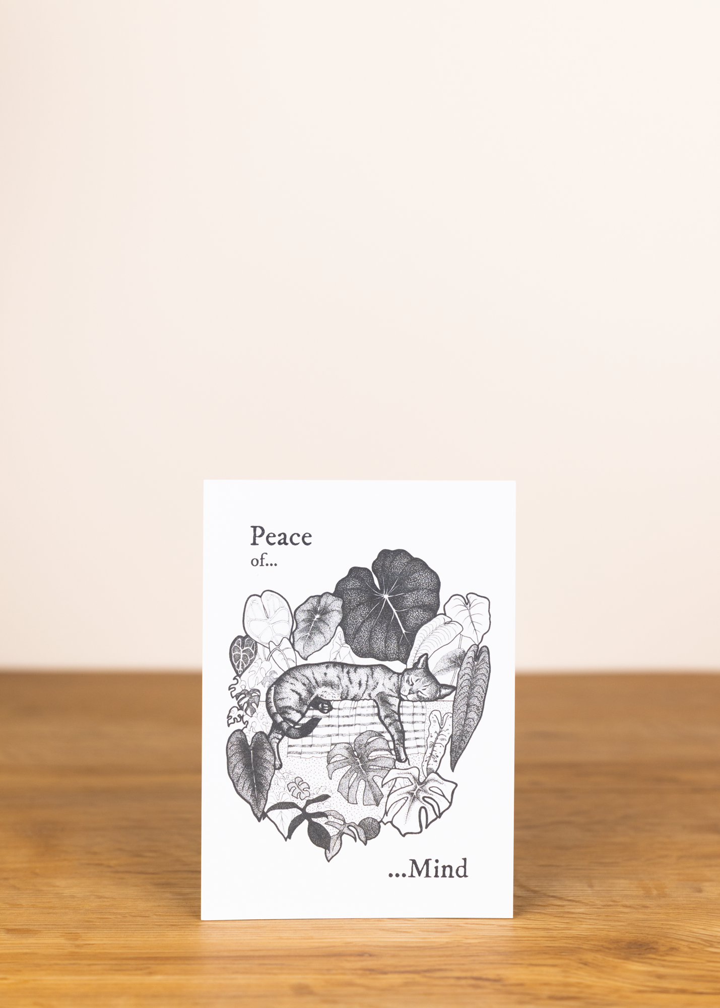 Postkarte peace of mind mit Katze